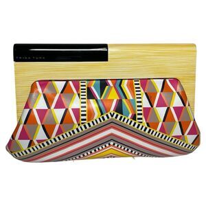 Trina Turk Azulejo Sunset Leather Clutch